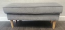L SHAPE GREY SOFA WITH FOOTSTOOL/COFFEE TABLE