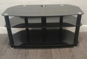 BLACK GLASS TV STAND