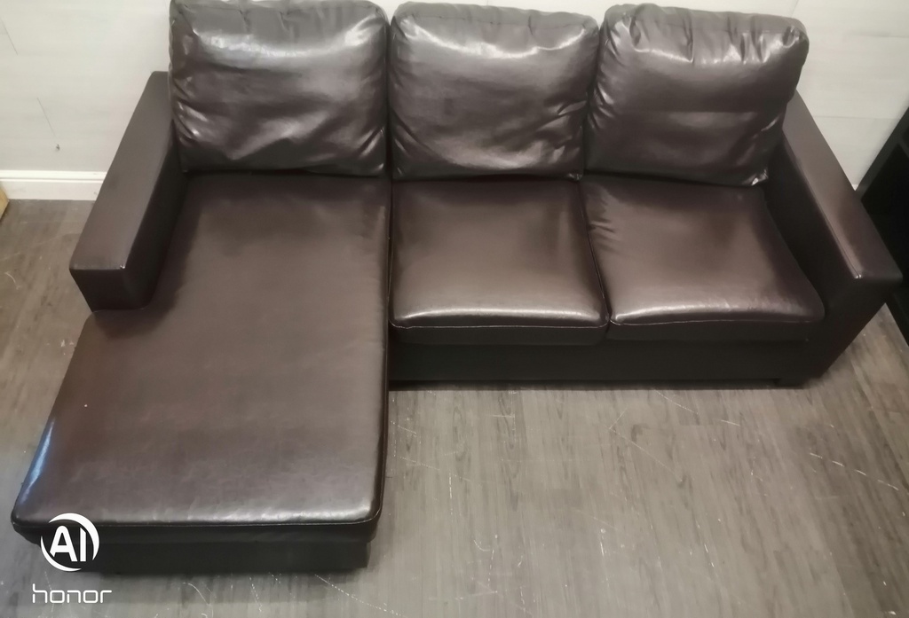 Neat faux leather l shape sofa