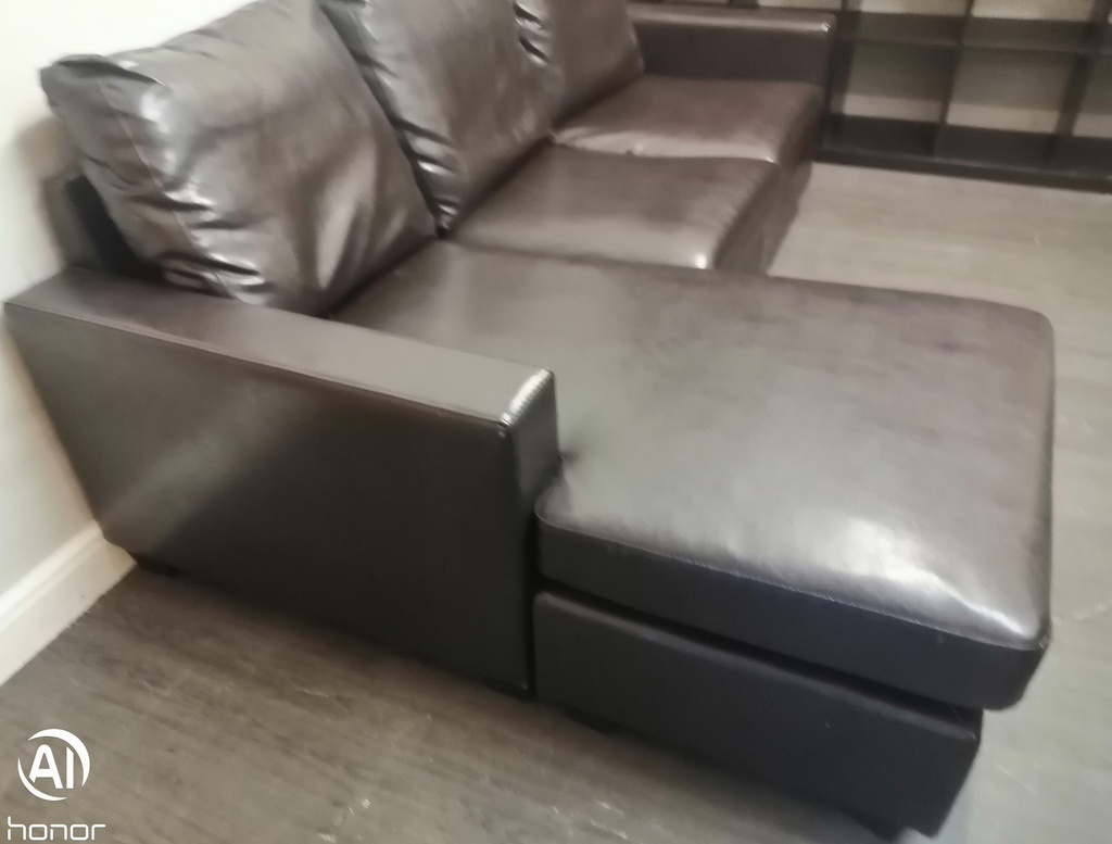 Neat faux leather l shape sofa