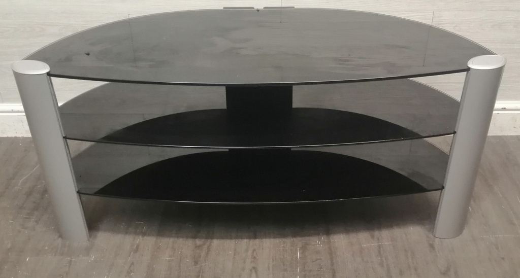 BLACK GLASS TV STAND