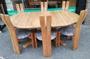 STYLISH DANISH PINE EXTENDING TABLE &amp; SIX CHAIRS