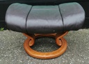 STRESSLESS Brown Leather Recliner Chair with Footstool &amp; Side Table