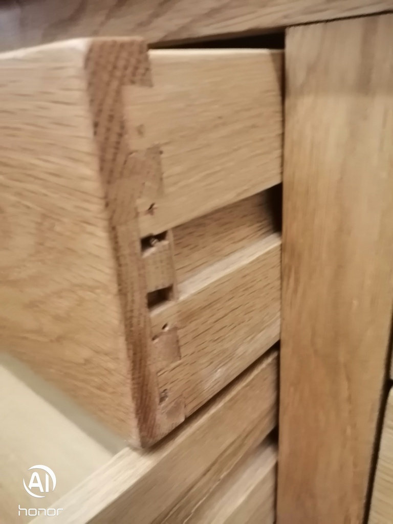 Oak Four Drawer Console Side Table