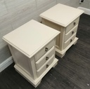 PAIR OF 3 DRAWER OFF WHITE BEDSIDE CHESTS