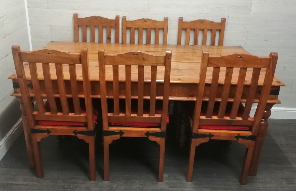 SHEESHAM DINING TABLE &amp; SIX CHAIR SET