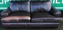 Brown leather large two seater sofa