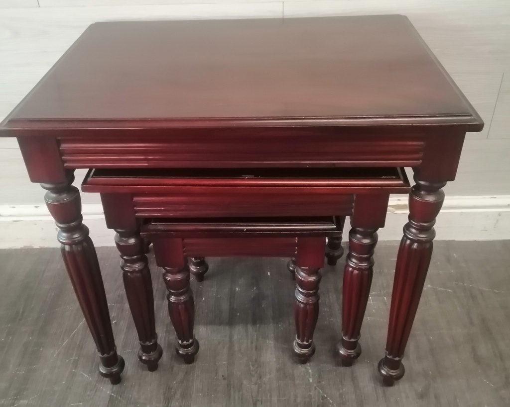 Nest of Three repro mahogany Tables