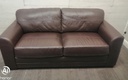 LARGE TWO SEATER BROWN LEATHER SOFA
