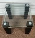 BLACK GLASS TOP SIDE TABLE