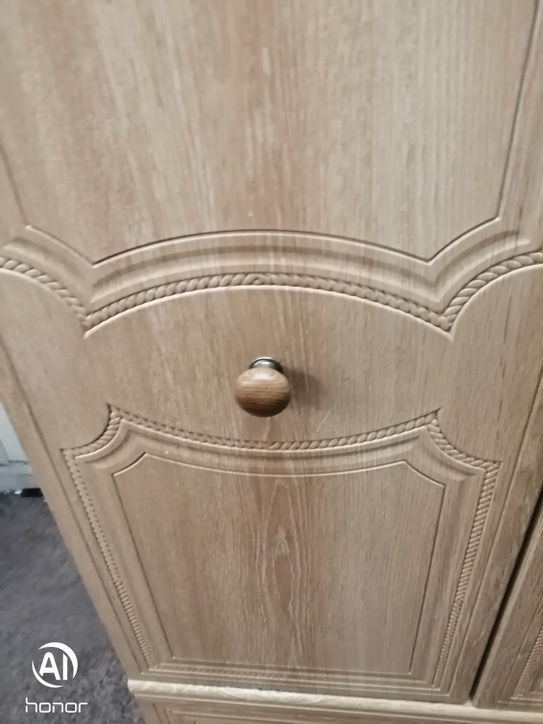 ALSTONS Cream Double Wardrobe with Mirror