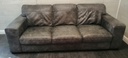 DFS Julius 4 Seater Grey Leather Sofa