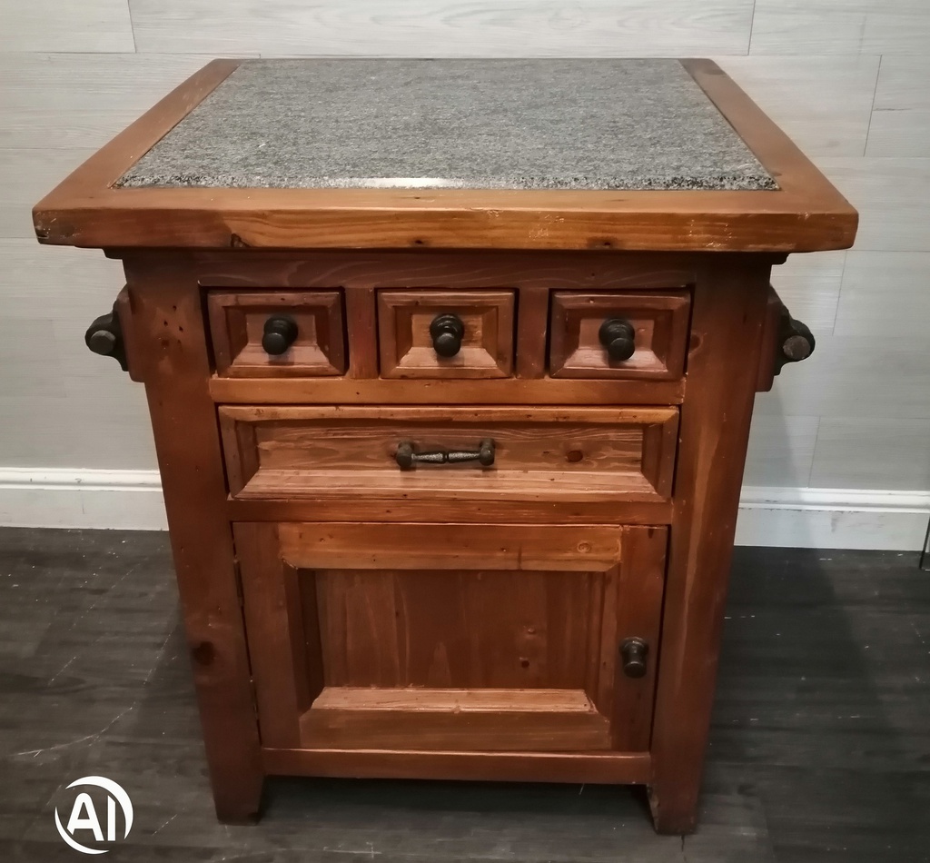 Quality Mexican Pine Kitchen Island with GraniteTop