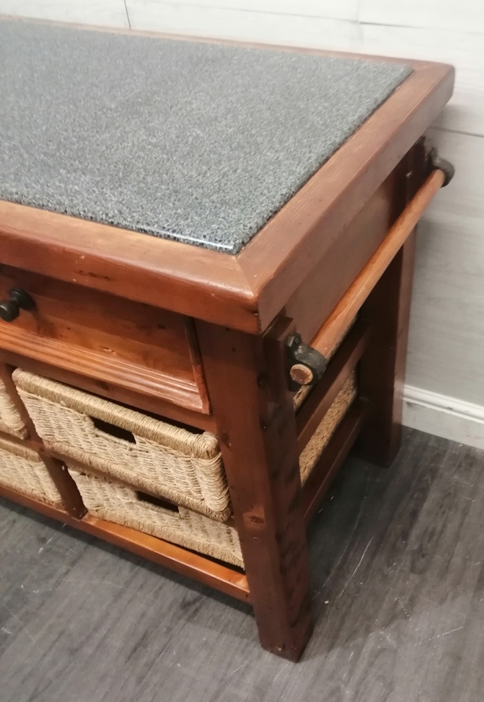 Quality Mexican Pine Kitchen Island with GraniteTop