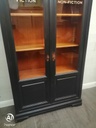 LOVELY PAINTED GLASS DISPLAY BOOKCASE / CABNIT