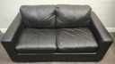 Black Leather Two Seater Sofa Bed
