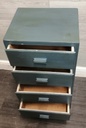 Painted retro four drawer bedside chest / side table