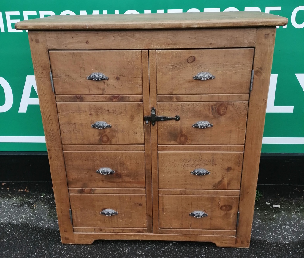 LARGE RUSTIC STYLE PINE CUPBOARD
