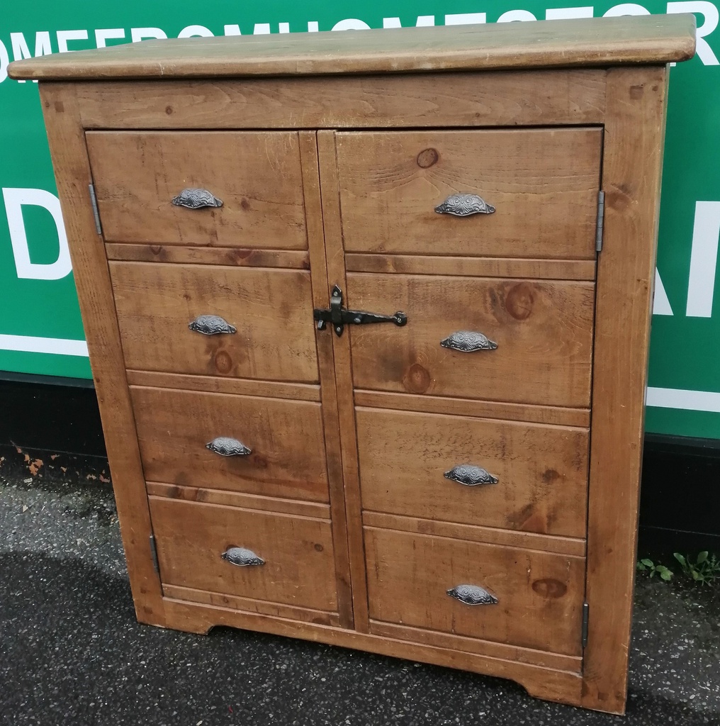LARGE RUSTIC STYLE PINE CUPBOARD