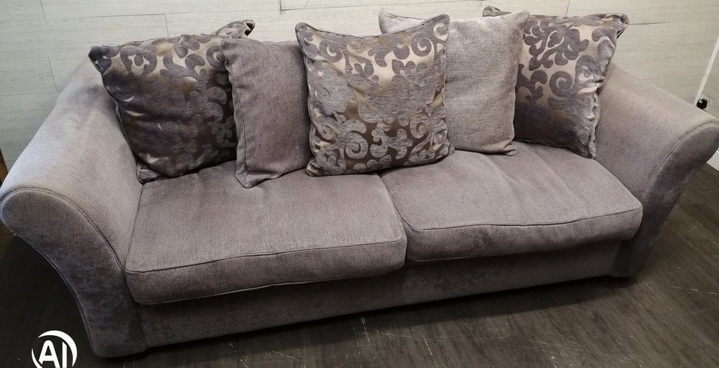 THREE SEATER GREY SOFA FROM FURNITURE VILLAGE