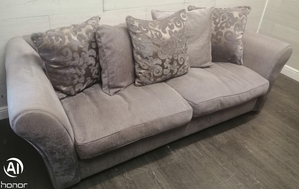 THREE SEATER GREY SOFA FROM FURNITURE VILLAGE