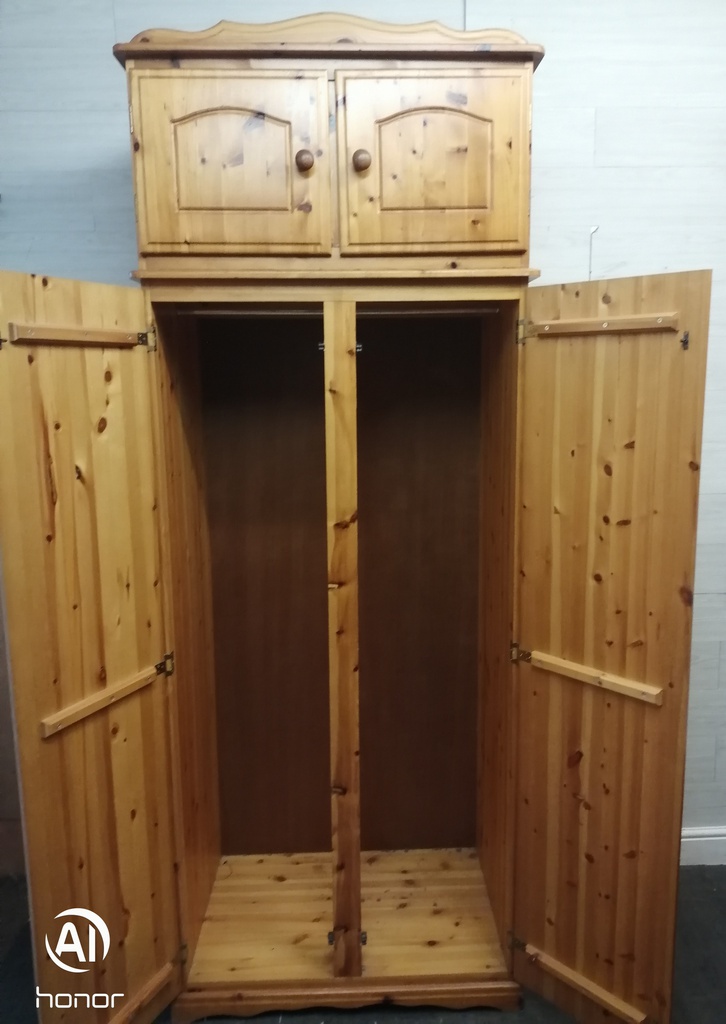 Pine Top Box Double Wardrobe
