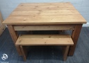 Lovely Rustic Pine Dining Table &amp; Two Benches