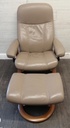 STRESSLESS Leather Recliner Chair with Footstool