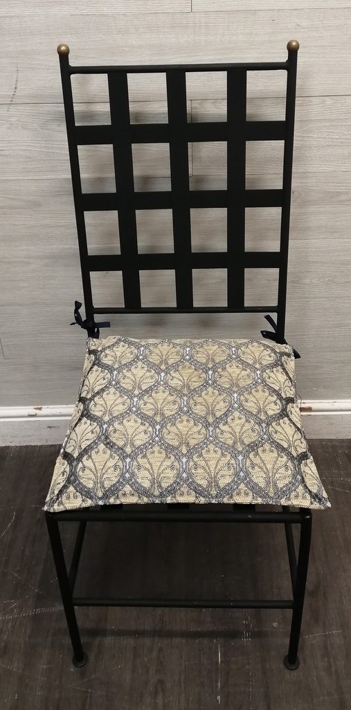 Black Metal Frame Glass Top Table &amp; Four Chairs