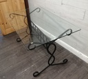 Black Metal Frame Glass Top Table &amp; Four Chairs