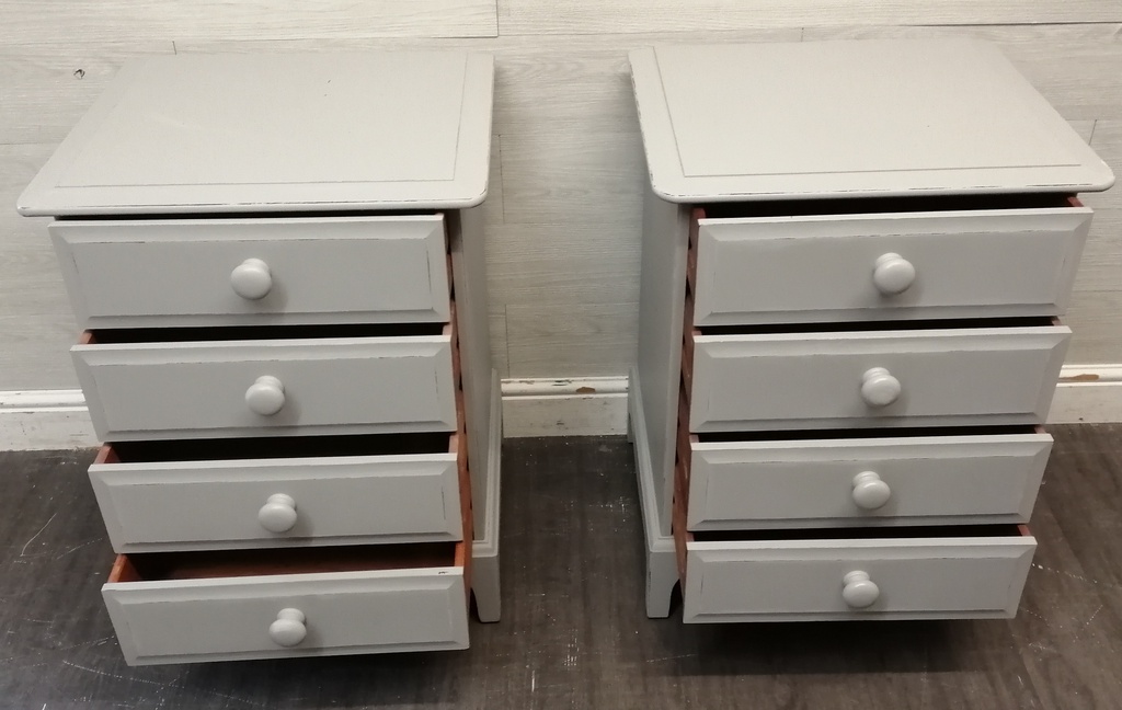STAG  Four Drawer Grey Bedside Chest Pair