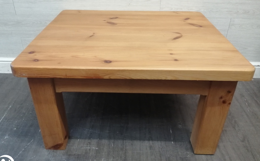 Solid chunky pine coffee table