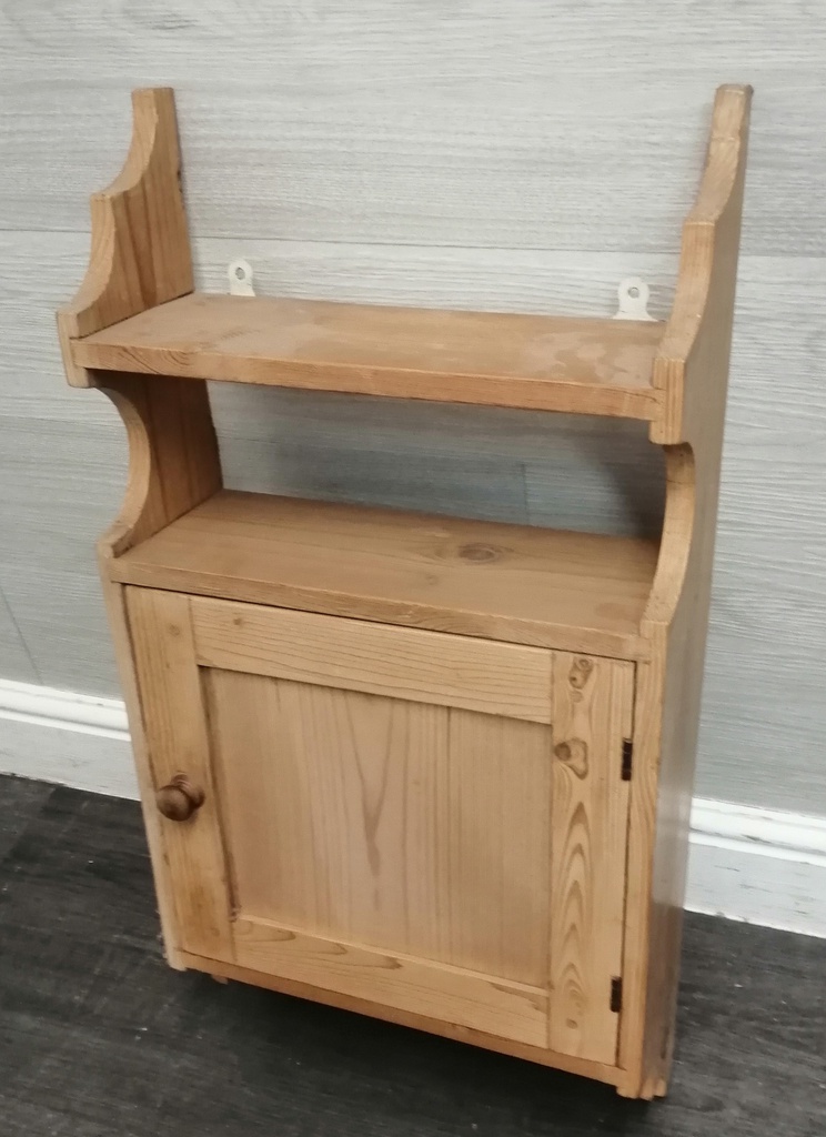 Quality old pine small wall shelf unit