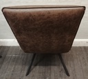 SET 4 MODERN BROWN  FAUX LEATHER DINING CHAIRS