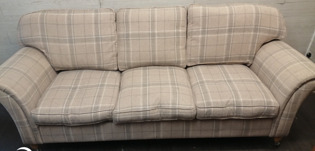 Lovely Laura Ashley Three Seater Check Sofa