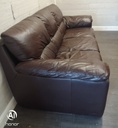 Three seater leather brown sofa