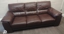 Three seater leather brown sofa