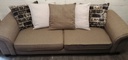 Brown Toned Large Three Seater Pillow Back Sofa