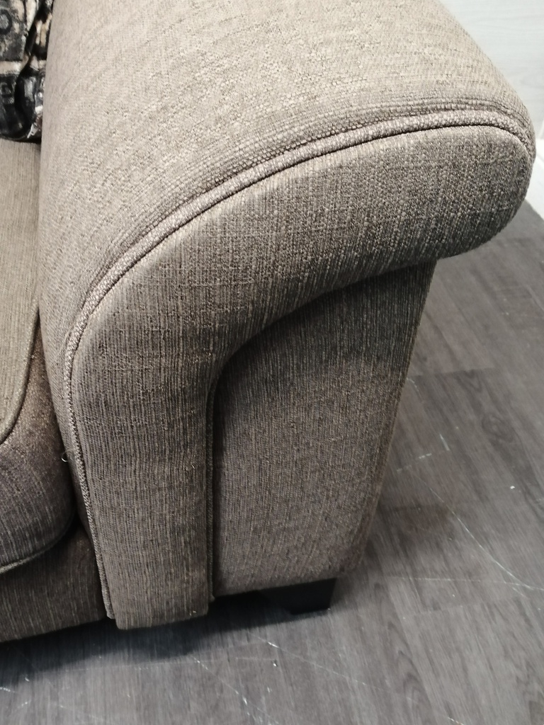 Brown Toned Large Three Seater Pillow Back Sofa