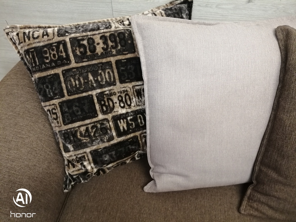 Brown Toned Large Three Seater Pillow Back Sofa