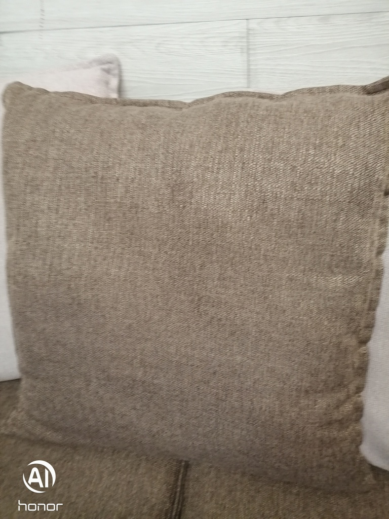Brown Toned Large Three Seater Pillow Back Sofa