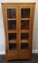 OAK GLAZED FRONTED DISPLAY UNIT WITH DRAWERS