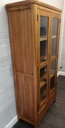 OAK GLAZED FRONTED DISPLAY UNIT WITH DRAWERS