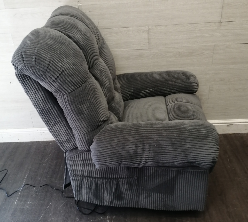 Grey electric recliner armchair