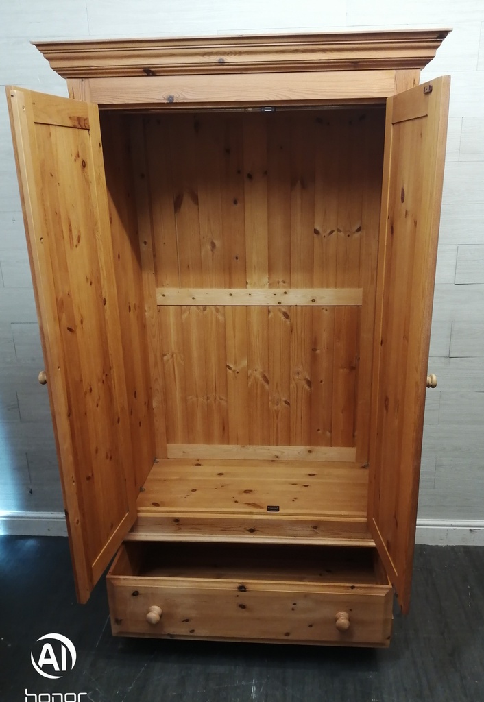 SOLID PINE WARDROBE WITH DRAWER