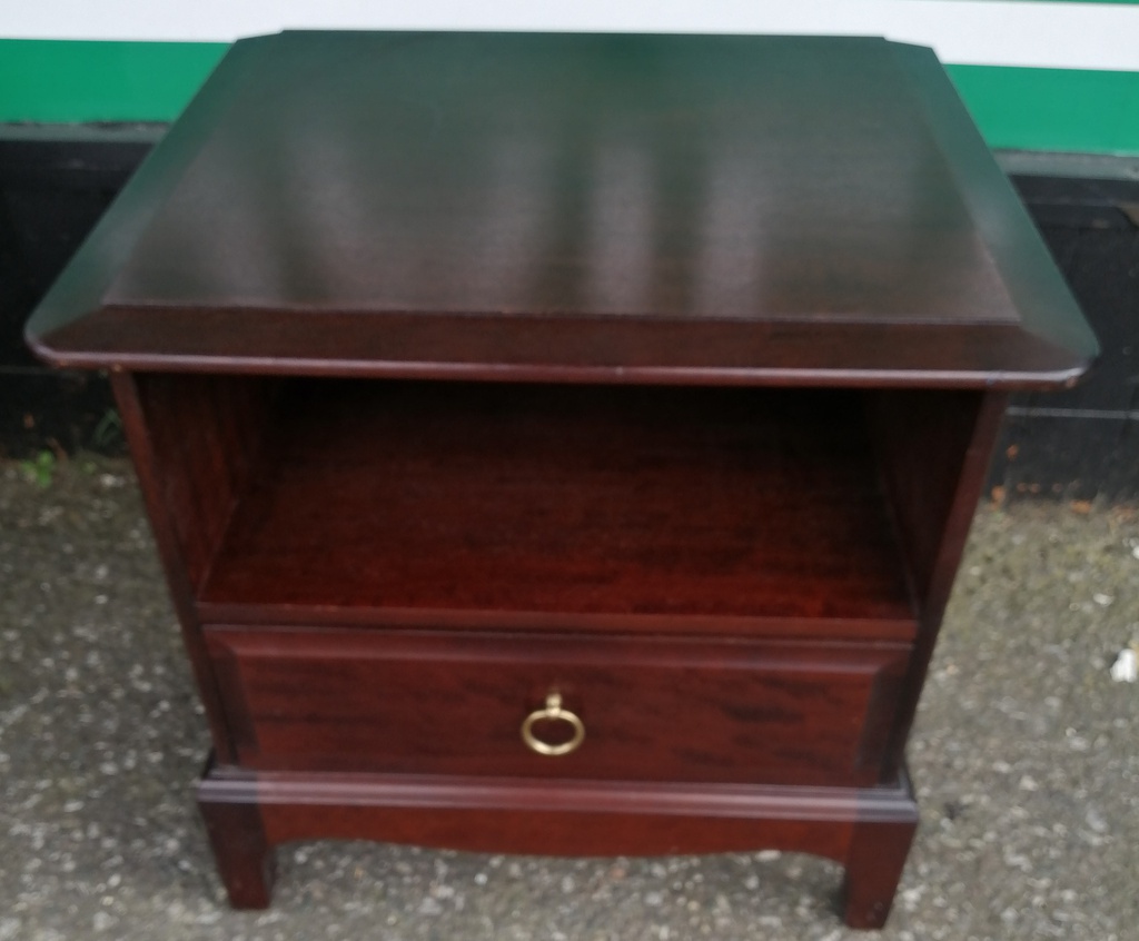 Stag bedside with single drawer