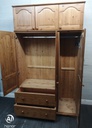 Solid pine top box triple wardrobe with drawers