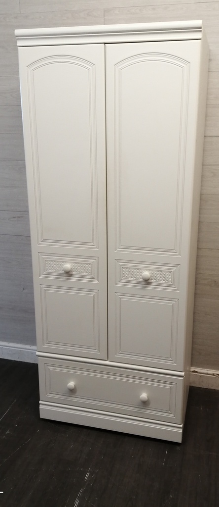 White ALSTONS Double Wardrobe with Drawer