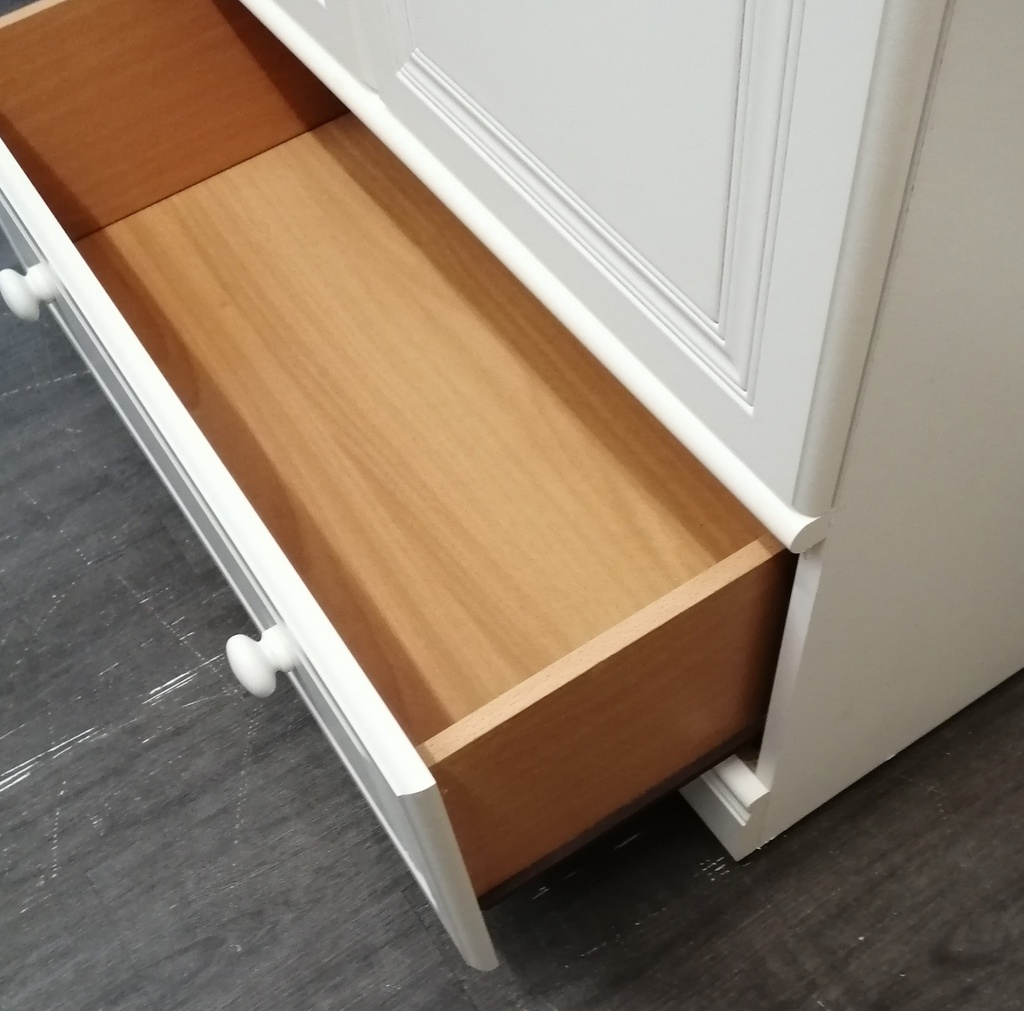 White ALSTONS Double Wardrobe with Drawer