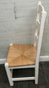 4 X RUSH SEATED LADDER BACK SHABBY CHIC DINING CHAIRS